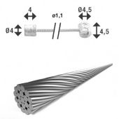 Versnellingskabel XLC binnenkabel 1,1mm L=2250mm RVS - 704252