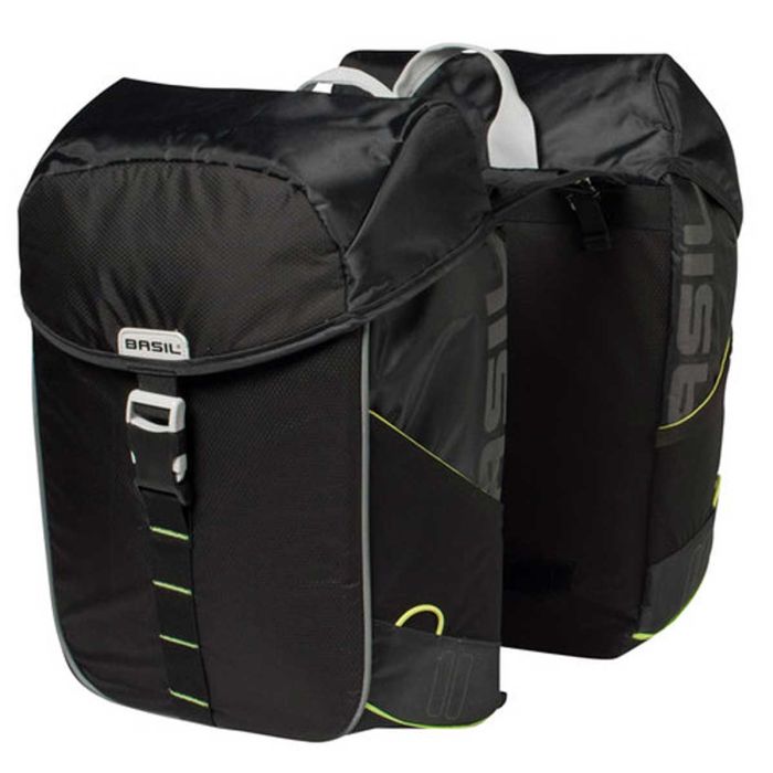 Fietstas dubbel Basil Miles 32L Black Lime