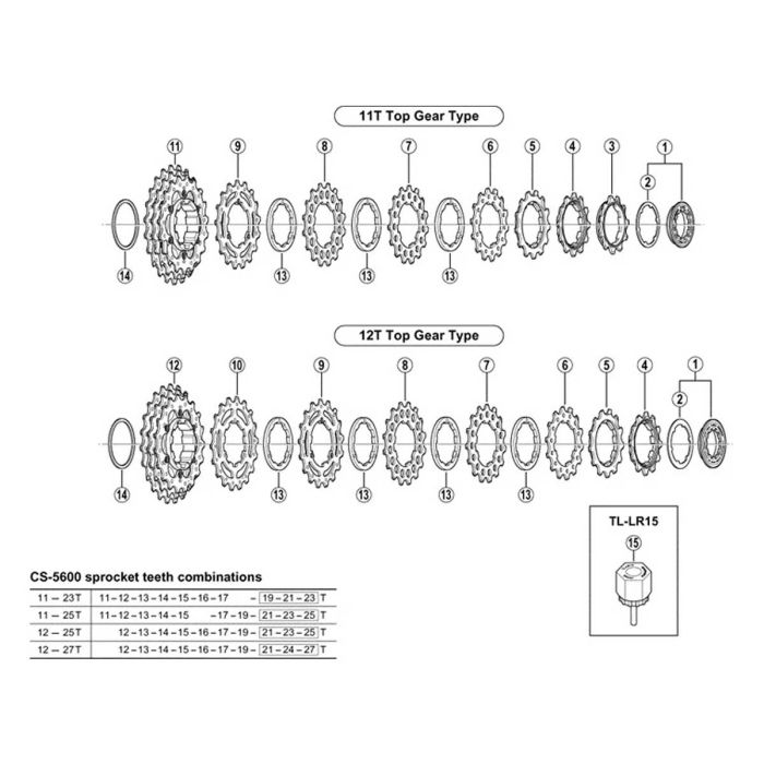 Tandkransje Shimano 10v 19T 105 CS-5600 / CS-5700 - Y1ZD1900N